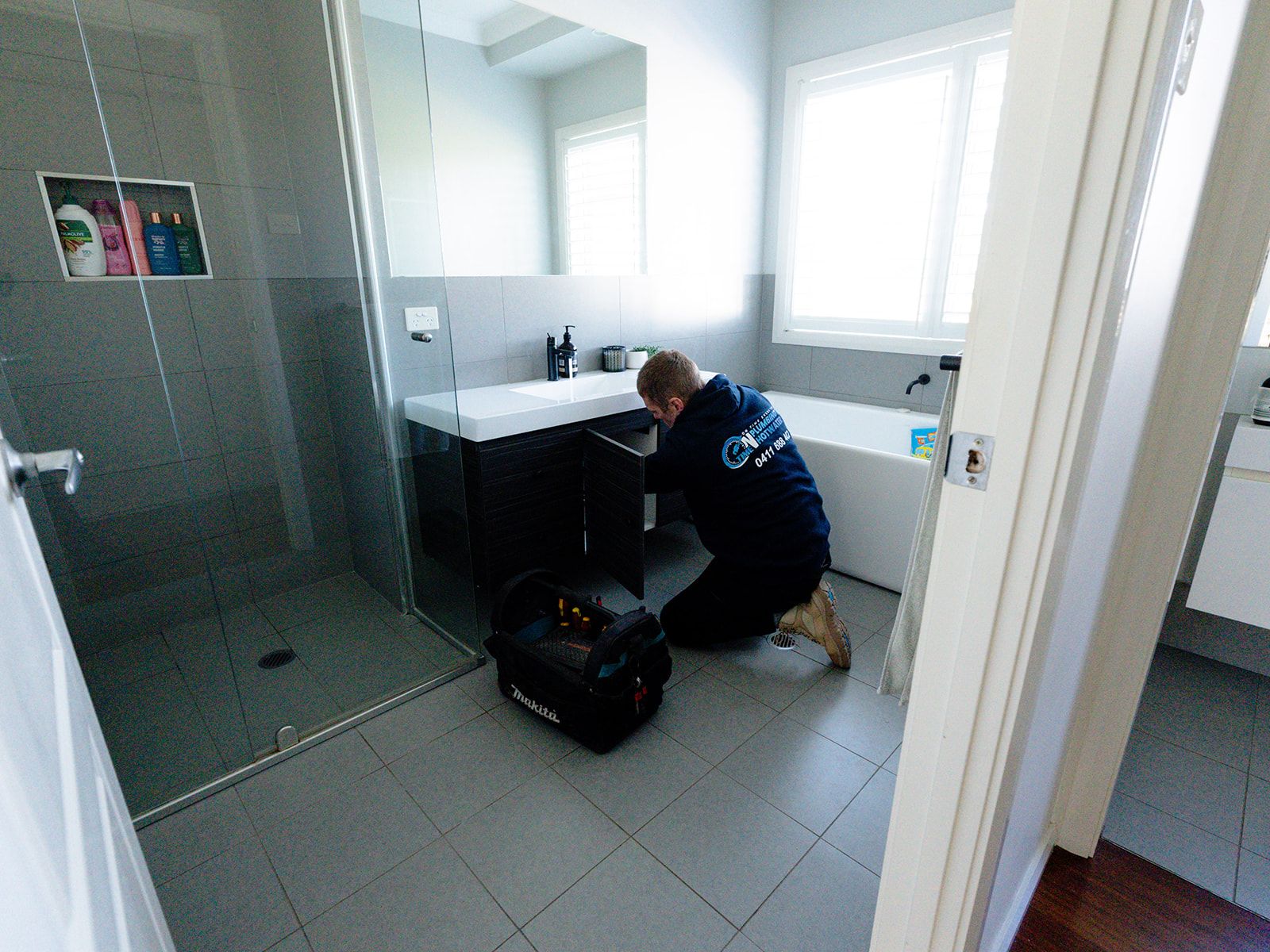 Bathroom plumbing work