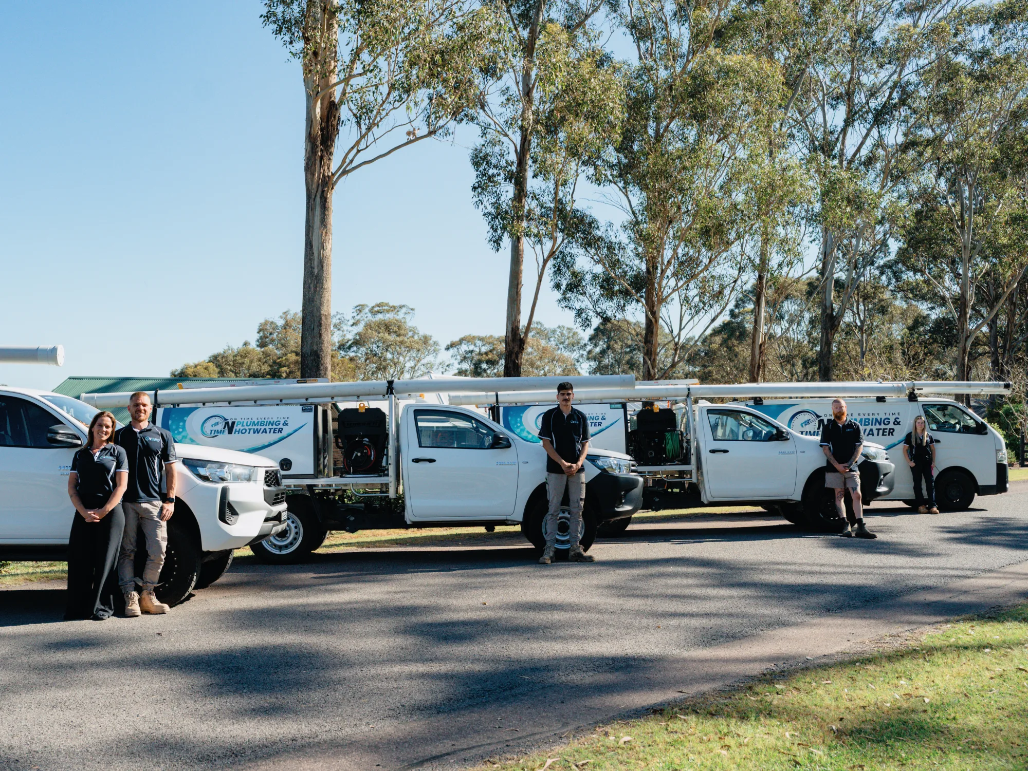 The On Time Plumbing fleet and team